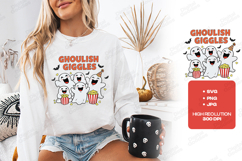 Ghoulish Giggles SVG - Halloween Ghost Movie Night Cut File Product Image 2