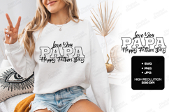 Love You Papa SVG Happy Father's Day Varsity Design PNG Product Image 1