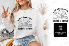 I Am A Book Lover Books And Brews Line Art Reading Design Product Image 1