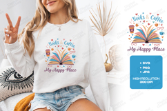 Books And Coffee My Happy Place Open Book Shirt Design Product Image 1