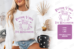 Potion Vibes SVG - Its Halloween Cauldron Witch Cat File Product Image 1