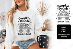 Pumpkin Parade SVG - Halloween Wagon Trick or Treat Cut File Product Image 1