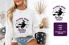Flying High SVG - Spooky Night Witch Broomstick Cut File Product Image 2