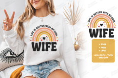 Life is Better With My Cool Wife SVG - Retro Rainbow Design Product Image 3