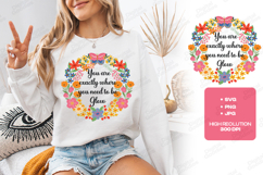 Self Love Boho Floral Wreath JPG Digital Art Design Product Image 1