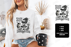 Killer Queen SVG - Spooky Season Skeleton Coffee Cut File Product Image 1