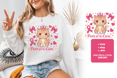 Purr For The Cure SVG - Breast Cancer Awerness Product Image 3