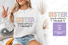 Sister Heart SVG - Trendy Cheetah Leopard Print Sister SVG Product Image 1