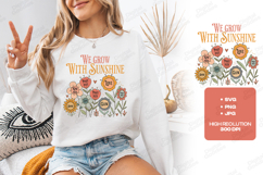 We Grow With Sunshine Retro Boho Floral JPG Digital Art Product Image 1
