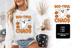 Boo-Tiful Chaos SVG - Halloween Ghost Pumpkin Spider File Product Image 1