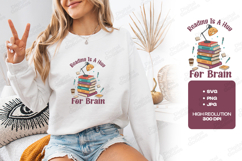 Reading Is A Hug For Brain Book Stack Shirt Design Product Image 1