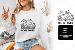 Book Lover Minimal Reading Line Art Open Book Design Product Image 1