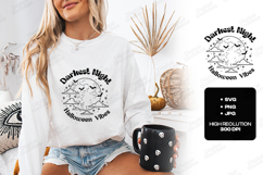 Darkest Night SVG - Halloween Moon Vibes Bat Cut File Product Image 1