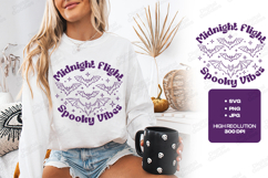 Midnight Flight SVG - Spooky Vibes Halloween Bats Cut File Product Image 1