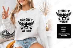 Conquer The Weight Gym Fitness Motivation SVG Product Image 3