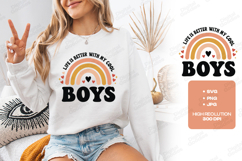 Life is Better With My Cool Boys SVG - Retro Rainbow Design Product Image 3