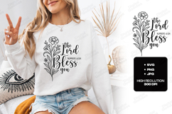 The Lord Bless You Floral SVG Design Numbers 6:24 Product Image 3