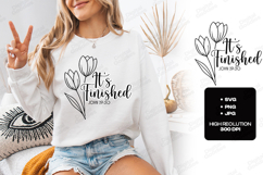 It’s Finished Floral Quote SVG Design Christian Art Product Image 2