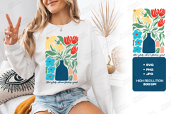 She Glows Where Flowers Grow Boho Vase JPG Digital Design Product Image 2