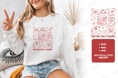 Just One More Chapter Book Lover Line Art Reading Design Product Image 2