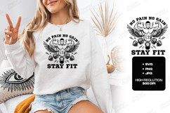 No Pain No Gain Stay Fit Gym Motivation Fitness SVG Product Image 3