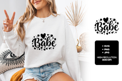 Babe SVG - Trendy Cow Print Pattern Western Heart Design Product Image 2