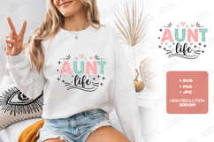 Aunt Life SVG Colorful Leopard Print Family Sublimation PNG Product Image 1