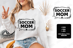 Soccer Mom SVG Leopard Print Frame Sublimation Design PNG Product Image 1