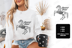 Deadly Dead Horse Skeleton SVG - Spooky Equestrian PNG Cut Product Image 1