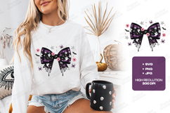 Ghost Bow Halloween PNG - Spooky Coquette Pink Witchy SVG Product Image 1