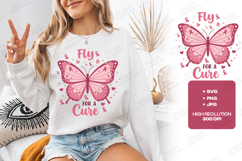 Fly For a Cure SVG - Breast Cancer Awareness Product Image 3