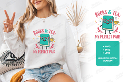 Books and Tea My Perfect Pair Cute Book Lover SVG Product Image 2