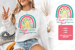 The World Is A Good Place Boho Rainbow JPG Digital Design Product Image 3