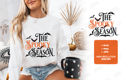 The Spooky Season SVG - Halloween Bat Typography Cut File Product Image 1