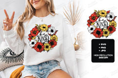 Be Kind Floral Wreath Sublimation PNG Mental Health Art Product Image 1