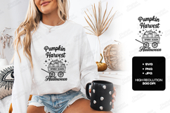 Pumpkin Harvest SVG - Spooky Season Wagon Halloween Cut File Product Image 1