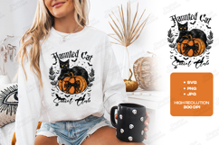 Haunted Cat Social Club SVG - Halloween Black Cat Pumpkin Product Image 2