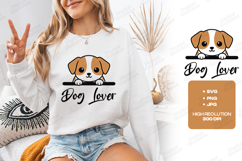 Cute Dog Lover SVG - Kawaii Puppy Peeking Vector Clipart Product Image 3