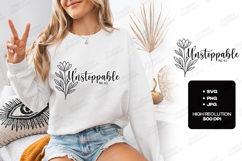 Unstoppable Floral Quote SVG Design Christian Art Product Image 3