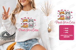 Paws For a Cure SVG - Breast Cancer Awareness Product Image 3