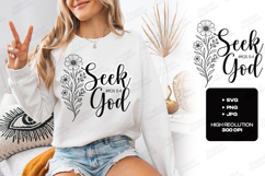 Seek God Floral Quote SVG Design Christian Art Product Image 3