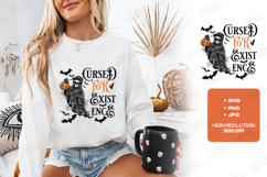 Cursed For Existence SVG - Cool Skeleton Halloween Ghost PNG Product Image 1