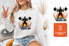 Beast Mode On Fitness Gym Motivational Workout Design Product Image 3