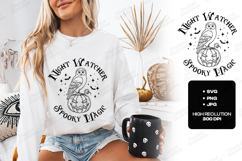 Night Watcher SVG - Spooky Magic Owl Pumpkin Cut File Product Image 1