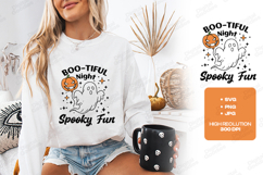 Boo-tiful Night SVG - Ghost Pumpkin Balloon Halloween File Product Image 2