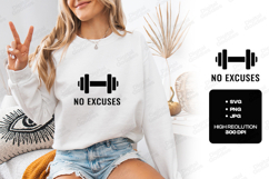 No Excuses Minimalist Dumbbell Fitness Gym SVG Product Image 3