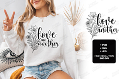 Love One Another Floral Quote SVG Design Christian Art Product Image 3