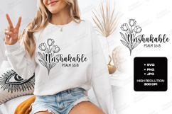 Unshakable Floral Quote SVG Design Christian Art Product Image 3