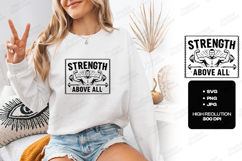 Strength Above All Fitness Motivational Gym SVG Product Image 3