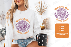 Beautifully Dead SVG - Spooky Season Floral Skull Cut File Product Image 1